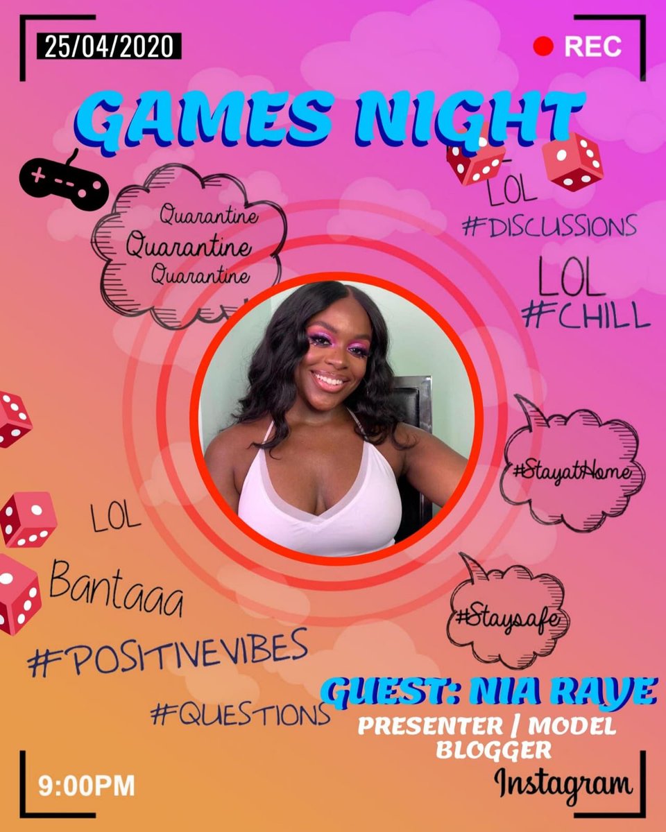 _riailunga's tweet photo. Tonight at 9PM I’ll be hosting @sawaents first ever virtual games night over on insta live! Pls don’t stay bored tonight, come enjoy me beat @itsniaraye & @ManLikeAyo at some fun games 😂🥳🥳 https://t.co/LSvidfa90g