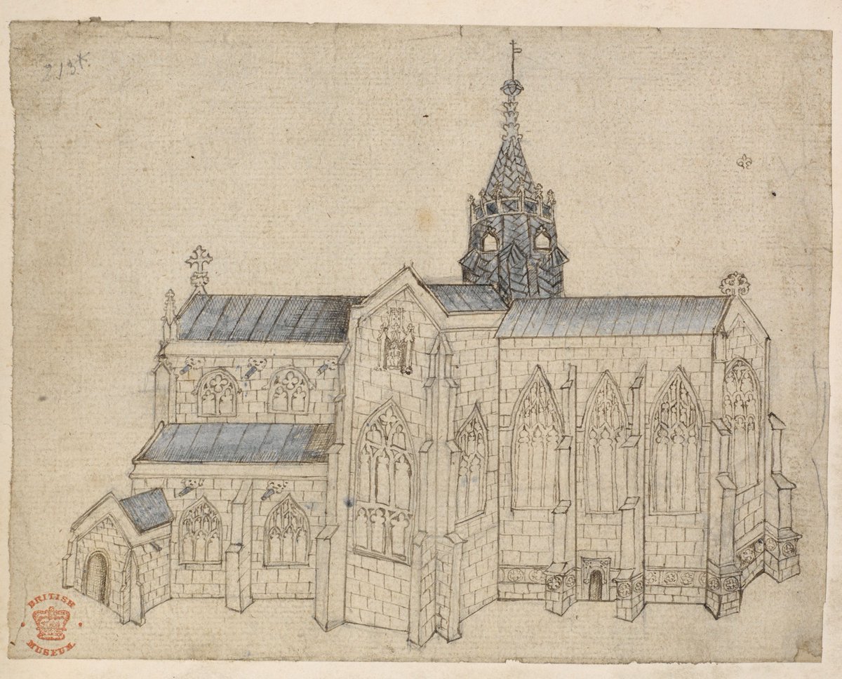 There is a drawing claimed as the Abbey church in Cotton MS Nero DII. There's a leaf of donations to Holme St Benet in the codex, and it could be an unaisled Perp nave and E end with chapels, but that porch on the L would be odd. Judge for yourself from what's left of the nave.