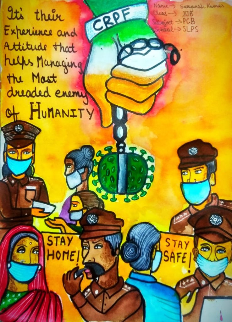slpsgzb's tweet photo. @crpfindia #CRPFPosterChallenge . Suryansh Kumar S/O  Dr Rajkumar singh , Class 11, Silver Line Prestige School , Ghaziabad. https://t.co/rJeMLm1M6B