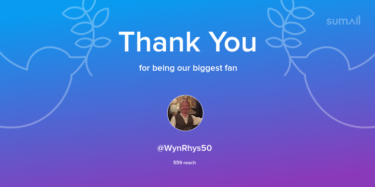 Our biggest fans this week: WynRhys50. Thank you! via sumall.com/thankyou?utm_s…
