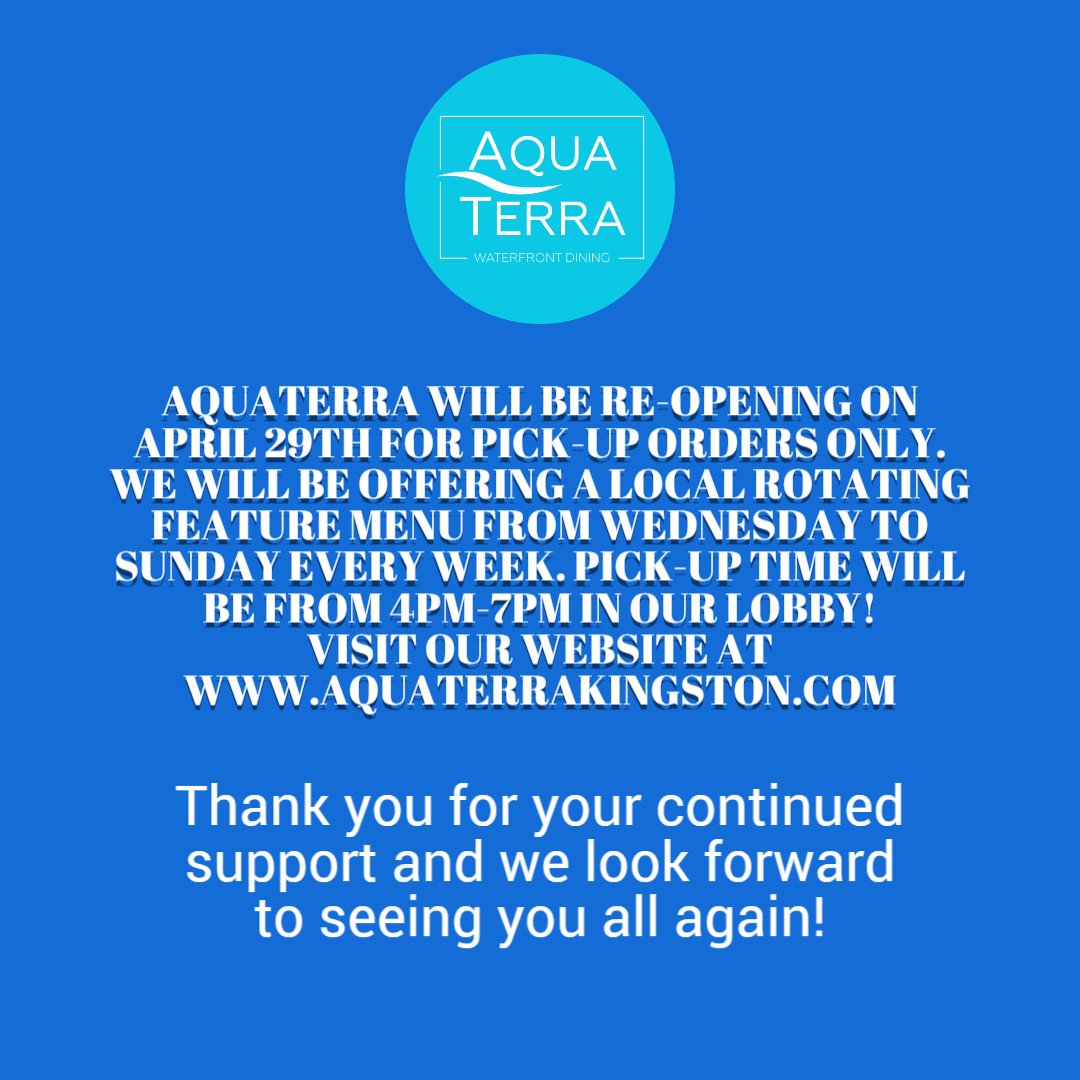 #eatlocal #communitystrong #staysafe #kingstoneats #kingstonfoodies #YGKeats #downtownkingston #aquaterra
#yumYGK #takeout