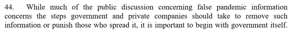 Many of us focus on the role of platforms in dealing with disinformation (guilty!), but the report reminds us of the importance of beginning with the role of government 4/