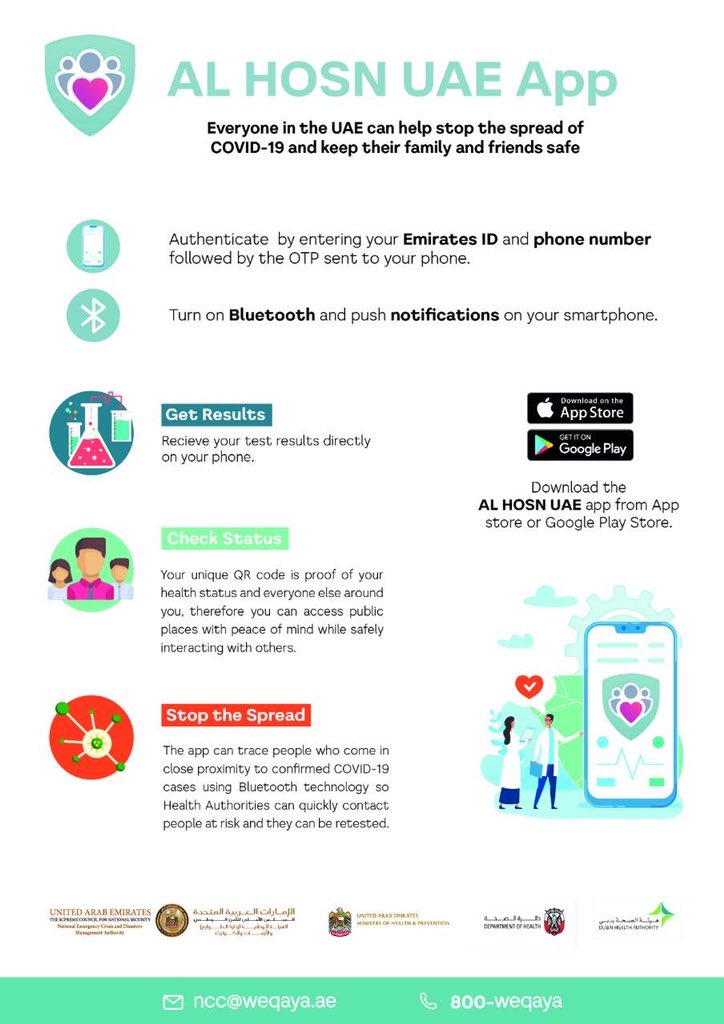 NCEMA UAE on Twitter: "قم بتنزيل تطبيق الحصن الإماراتي، وساهم في وقف انتشار #كوفيد19 Downloaded AlHosn UAE app, and help stop the spread of COVID19… https://t.co/vl3uakFJHD"