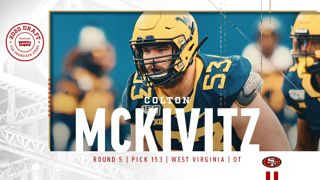 Following a trade with the Miami Dolphins, the #49ers have selected <a href="/CMcKivitz/">Colton McKivitz</a> with the 153rd overall pick. #49ersDraft