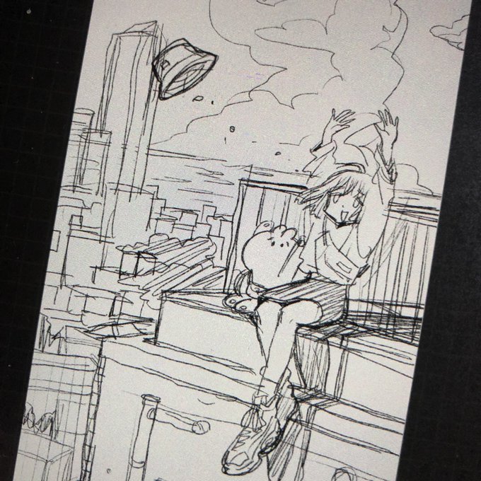 あー…また、これは気持ちいいイラストになりそう…。ラフだよ 