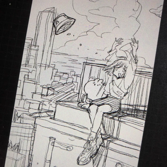 あー…また、これは気持ちいいイラストになりそう…。ラフだよ 