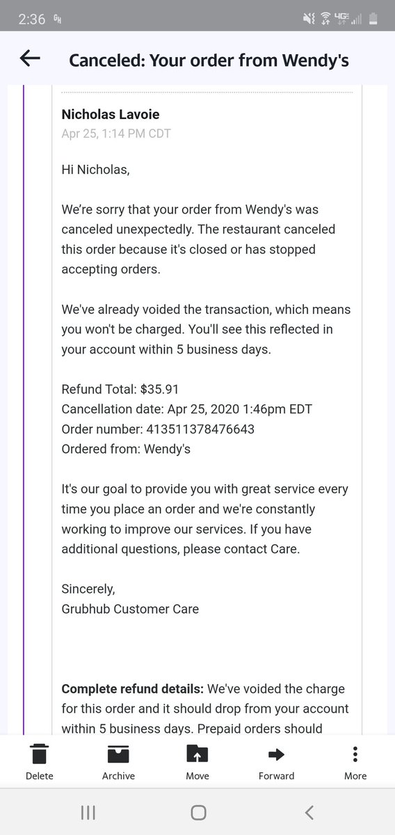 tideprideman's tweet photo. Never fails @Grubhub ...
Well except Grubhub 
It always fails. Called Wendy's. They said they're open and accepting orders https://t.co/VhVUCs23fR