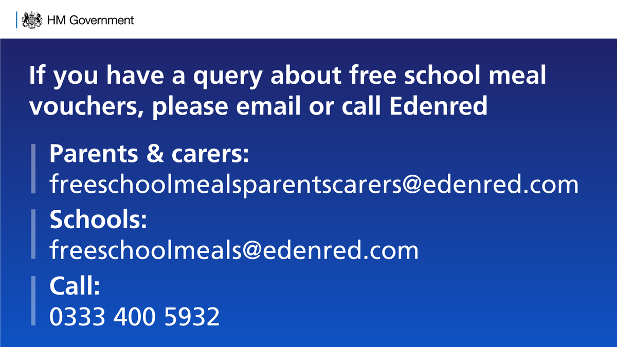 Schools &amp; parents should not have to ring a premium rate number to get information about free school meal vouchers. If you have queries about FSM vouchers please email Edenred in the first instance or call. Calls will cost no more than the national rate.

edenred.co.uk/reward-recipie…
