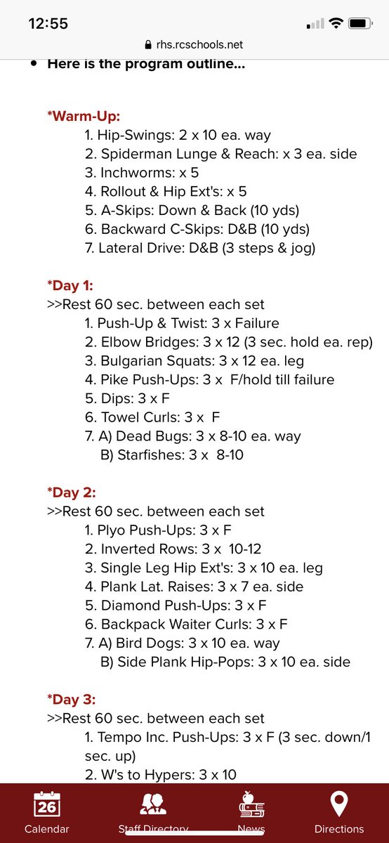 Did @RHS_Strong’s day one workout posted on his website. Had to watch the videos he made to make sure I was doing it right but DANG THAT WAS HARD!!