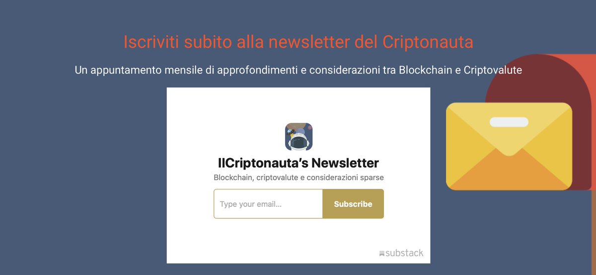 ilCriptonauta's tweet image. Da settimana prossima sarà finalmente ONLINE il sito del Criptoverso e contemporaneamente uscirà la prima newsletter.

Si, potrai iscriverti alla newsletter anche dal sito!

#criptovalute #blockchain #criptoverso #site
