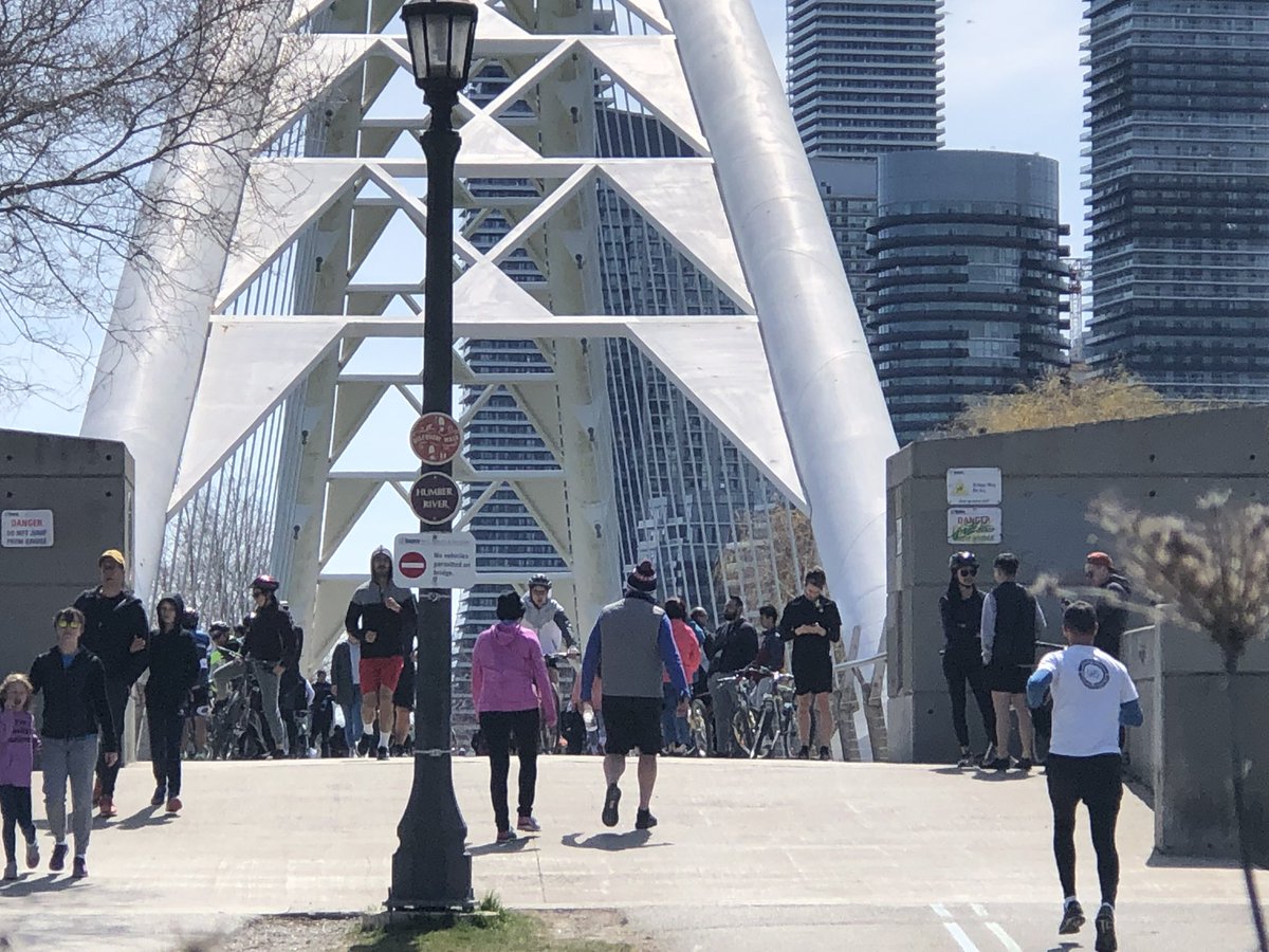So many people out on the Lakeshore trail right now, either riding/walking in groups and blocking sections by just standing around. I had to turn around and go home because it’s just not safe.