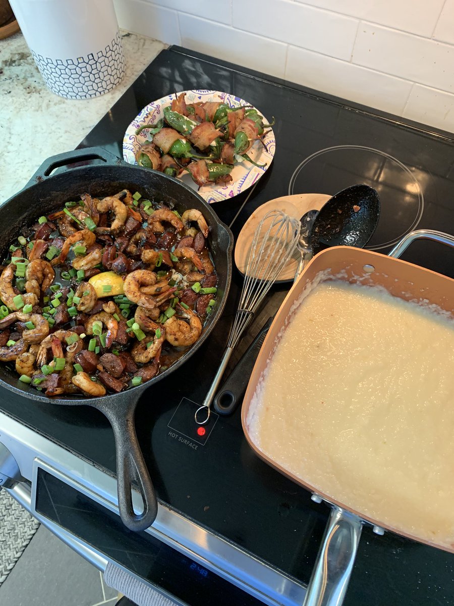 Shrimp &amp; Grits Nola quarantine style.