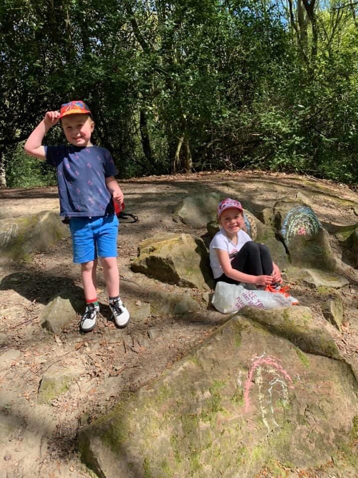 time4_education's tweet photo. Chalk messages on our family walk... Ravenfield ponds @BramleyInfant https://t.co/TUaDQ08t3s