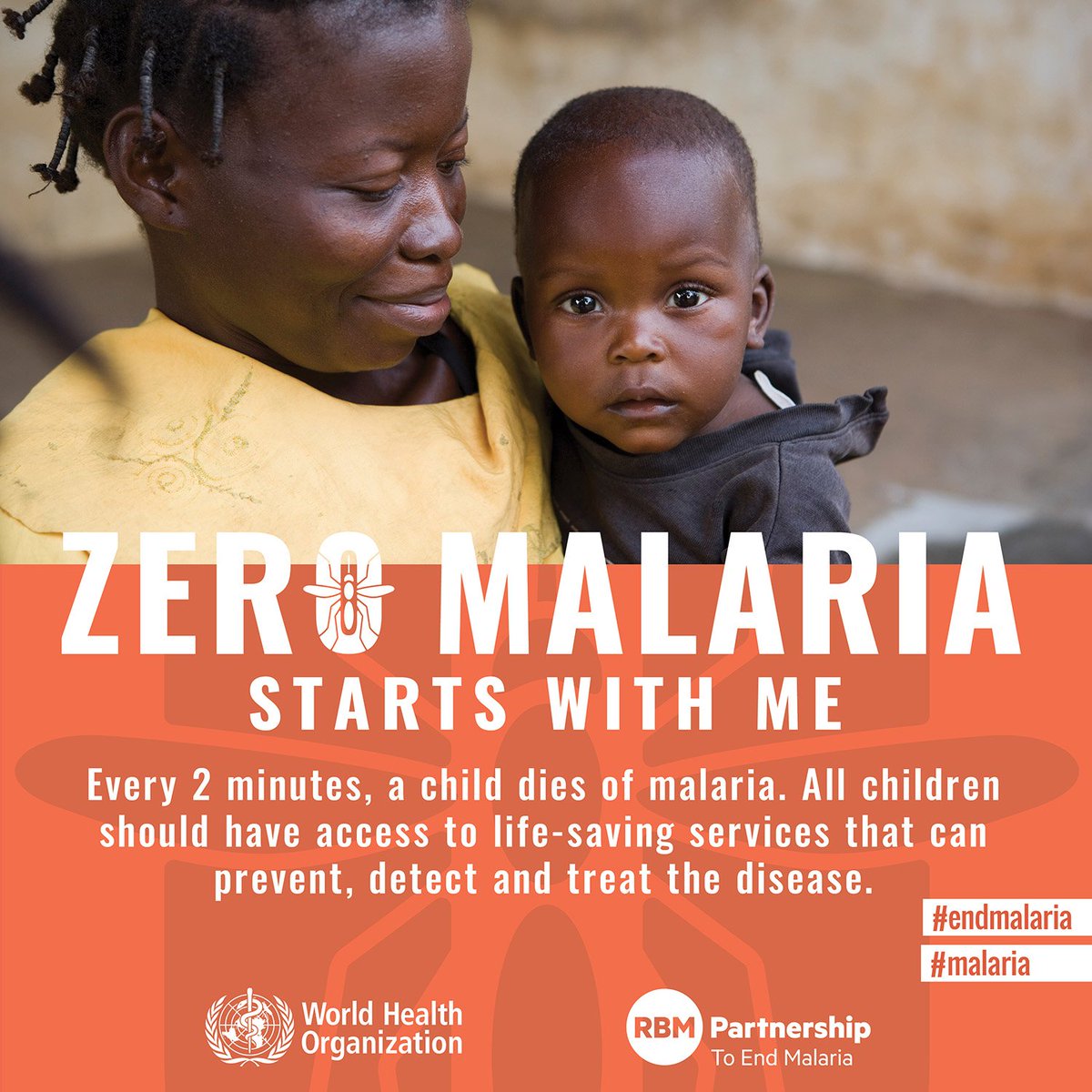 Selon l'OMS en 2018, 228 millions de cas de paludisme et 405 000 décès ont été enregistrés dans le 🌍, dont 67% concernaient des enfants de -5 ans.94% des décès liés à cette maladie sont enregistrés en Afrique. Le paludisme sévit dans 89 pays du 🌍🌎.#StopPaludisme #MalariaDay