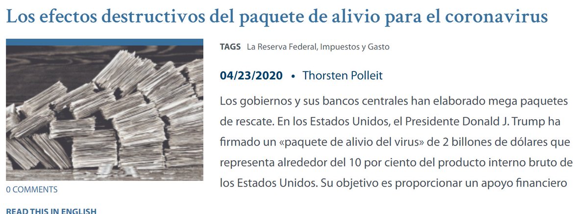 Muchas gracias Ludwig von Mises Institute!

Los efectos destructivos del paquete de alivio para el coronavirus

mises.org/es/wire/los-ef…

#mises #money #inflation #crypto #gold #europe #investing #ecb #fed #freedom #fed #Bitcoin #credit #FreedomOfSpeech #coronavirus