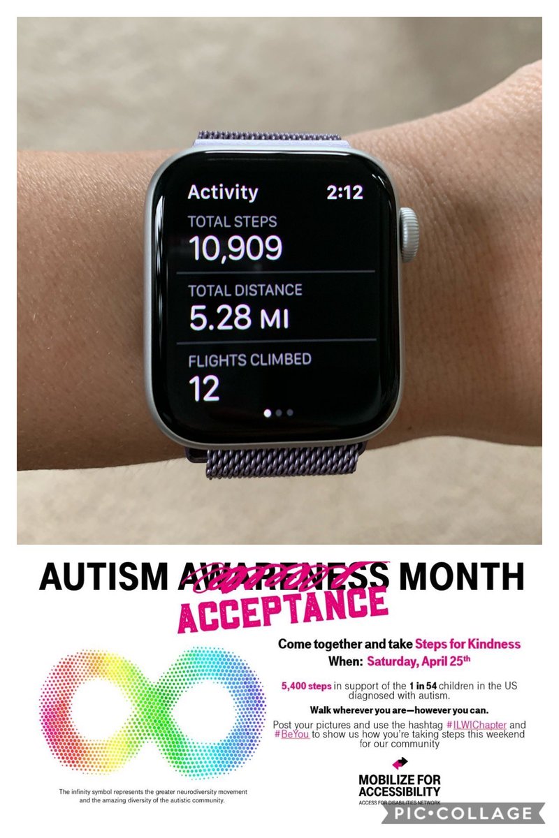 funnyHRlady's tweet photo. For #AutismAcceptance I dedicate 💙5️⃣4️⃣0️⃣0️⃣💙steps to @AnnieKarrick & 💙5️⃣4️⃣0️⃣0️⃣💙steps to @MagentaShirley to support the 1 in 54 children diagnosed with Autism. Who’s next? #StepsForKindness #ILWIChapter #Acceptance #BeYou https://t.co/NXHsNIbLFS