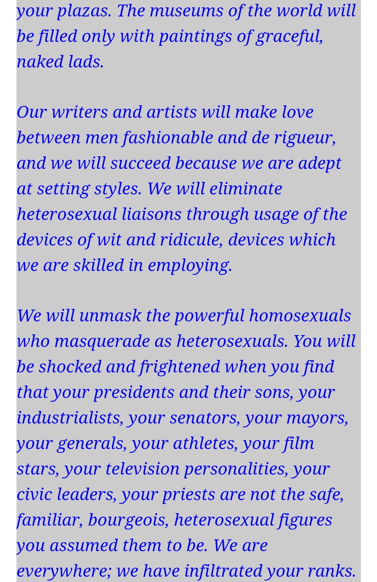 Below pictures is a homosexual's manifesto: