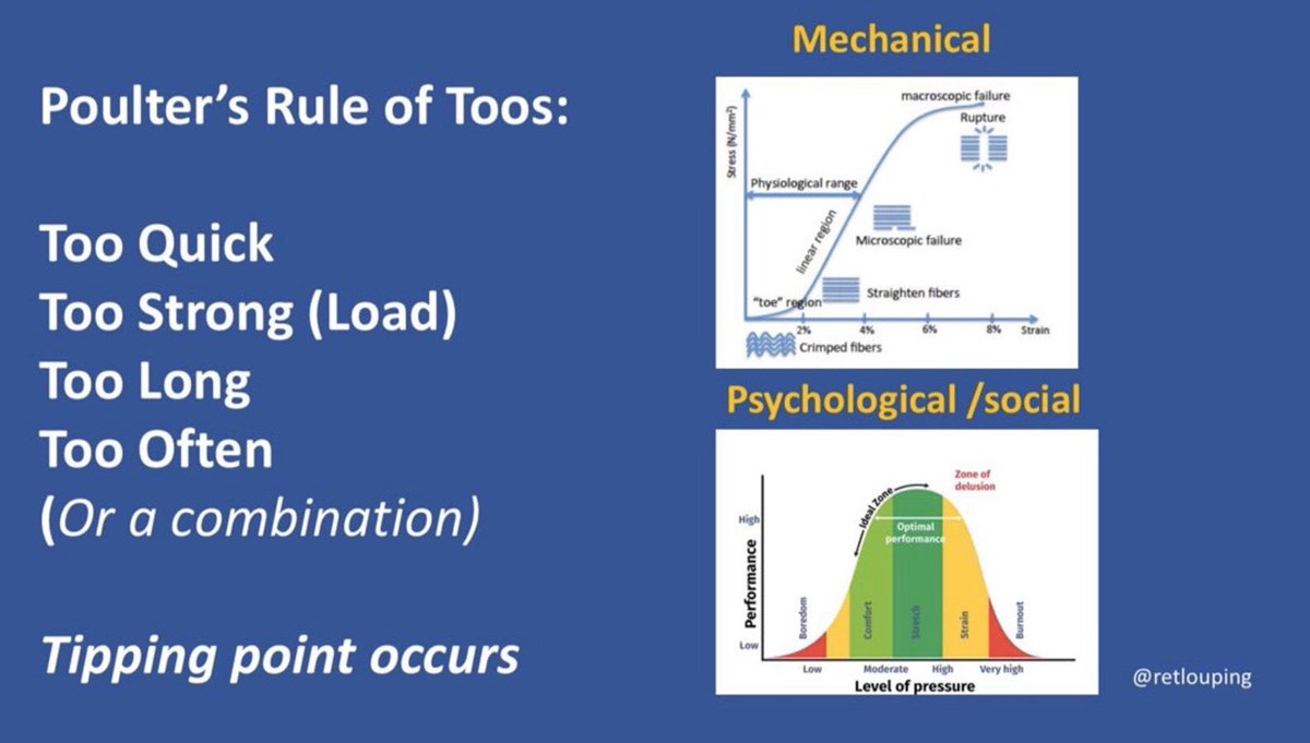 The model is simply based on the mechanical and symptomatic responses relayed by the patient during the history or examination. The model proposes three mechanisms overstress (sometimes under stress) inflammation and Trauma. The Over stress model utilizes my Rule of Toos.