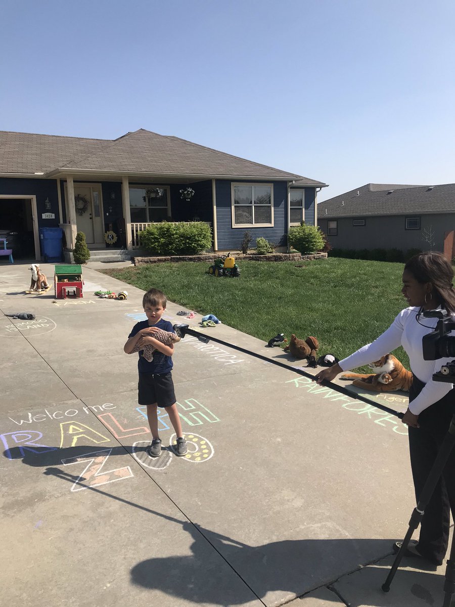 dralpherton's tweet photo. A last minute little idea to create a stuffed animal zoo ignited into community event complete with @TopekaZoo, @KSNTNews, and dozens of neighbors joining in the fun! #communitystrong #Topcity #futurezookeeper https://t.co/KxSBzwBeAK