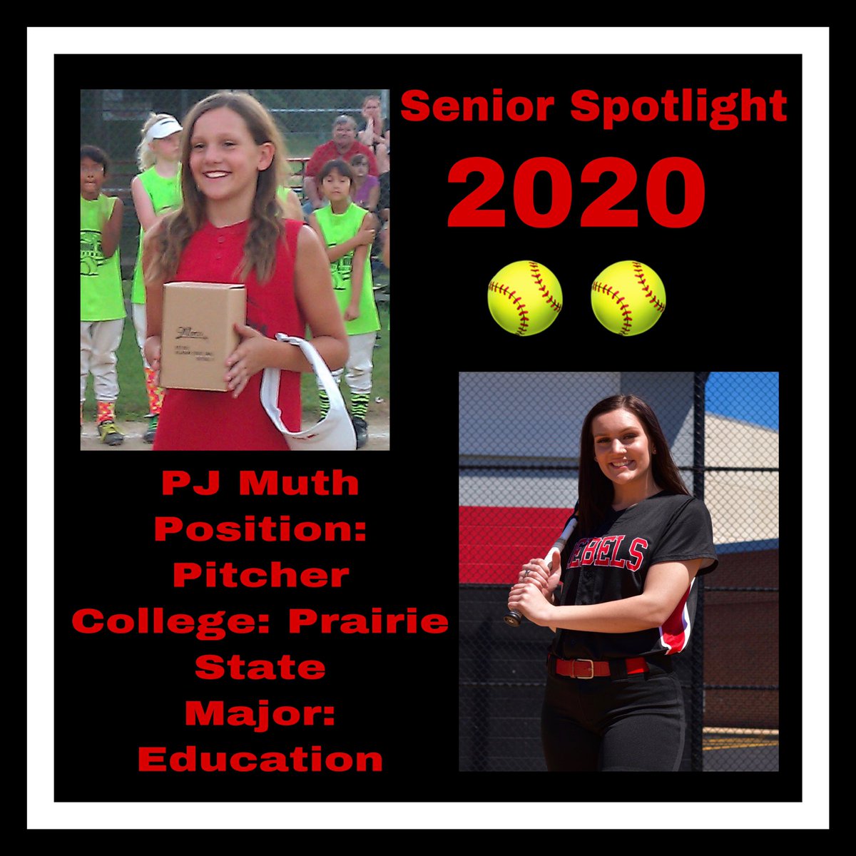 SoftballTf's tweet photo. Senior Spotlight: PJ Muth!! We’ll miss you!❤️ https://t.co/hKop4mmMl6