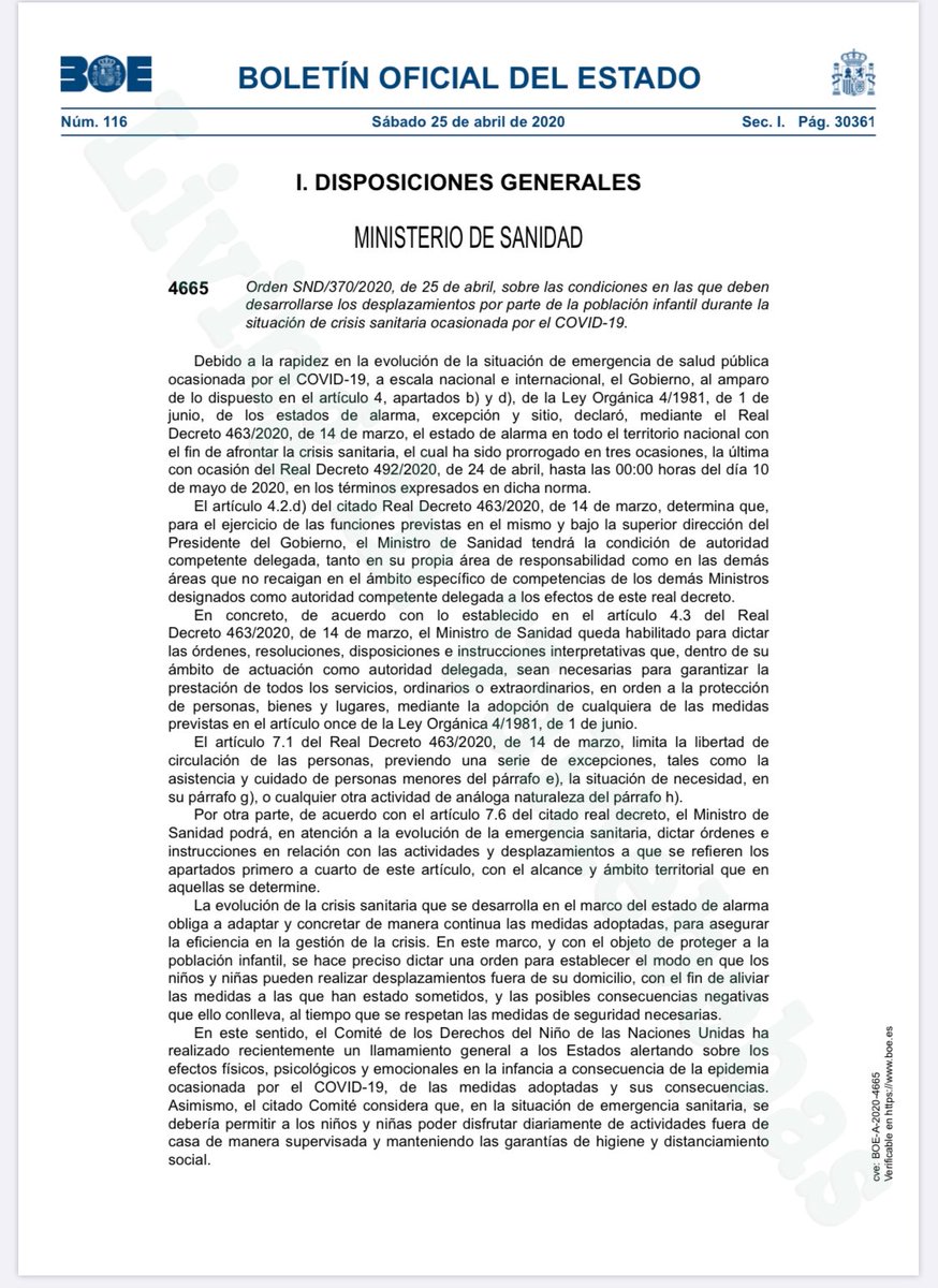 LivingValdbebas's tweet photo. Adjuntamos BOE condiciones de la salida menores de 14 años Resumidamente:

• SÓLO 1 vez 1 hora de 9 a 21 horas.

• A 1 km máximo hogar

• 1 adulto hasta 3 niñ@s

• Prohibido zonas deportivas y columpios

🙏🙏🙏Esperamos k se respeten las condiciones 🙏🙏🙏

#yomequedoencasa https://t.co/CMQvx8b3xw