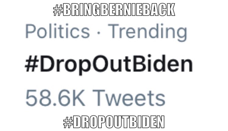sdgirlknows's tweet image. #DropOutBiden #BringBernieBack