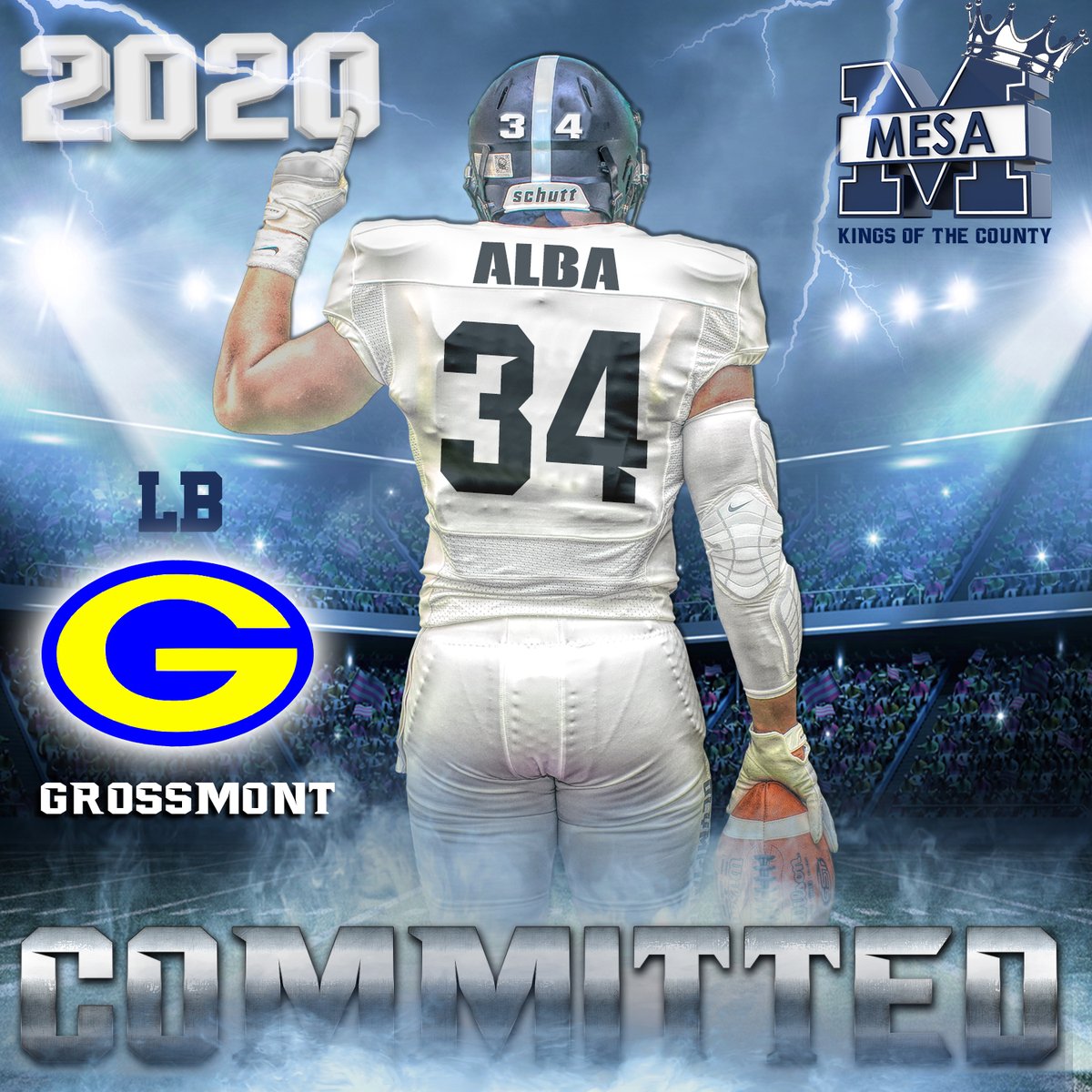 SDmesafootball's tweet photo. LOCKING DOWN this #2020TakeOver. Dropping the HAMMER right now with this one... Welcome @ChrisAlba16 to Mt. Olympus and the 2020 OLYMPIAN ARMY! #BALLIN #NewEraOlympians @GrossmontBall @sdmesaathletics @SDFNLMagazine @Daygofootball @TeamMakasi @DREAMCHASERS619 @Coach_Hart15 https://t.co/6oqM4F9OKU