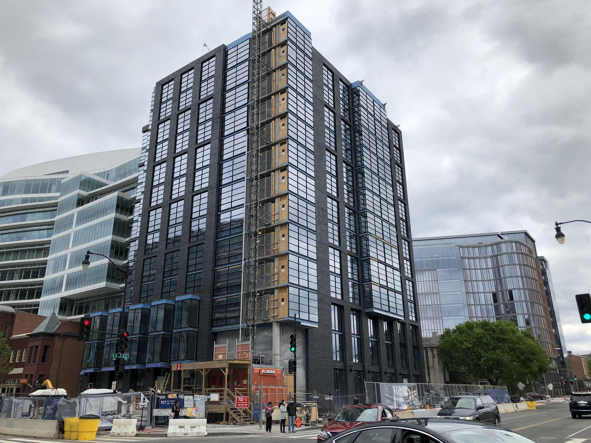 Here is the 190-room AC by Marriott hotel from Douglas Development at 6th and K St. NW.In the background on the right side is Douglas and Brookfield’s 655 New York Ave office project, which completed last year.