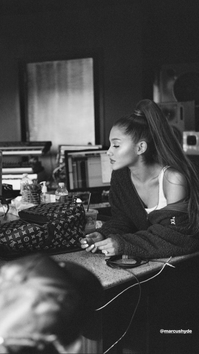 pics of you in studio make my heart so full because i know it’s your home, your happy place and it’s the place where the magic happens. love u, i’m very excited for the new era to start  @ArianaGrande 