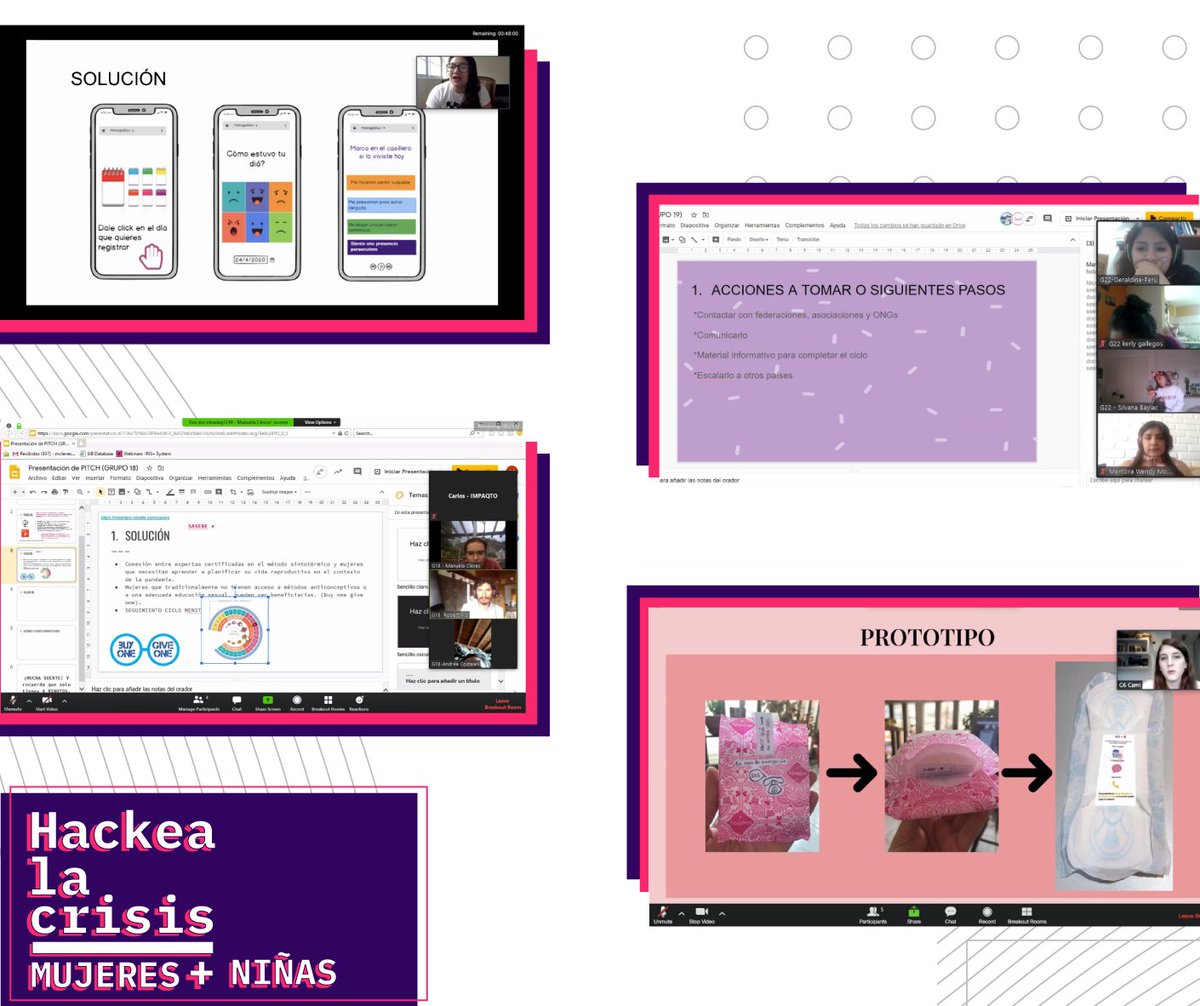 IMPAQTOec's tweet image. ¡Después de haber mejorado el prototipo, se preparan los pitches para los jueces de #HackeaLaCrisis Edición #Mujeres y #Niñas! @PPFA @IniciativaIDEA @Alterna_Impact @GIZEcuador @unicefecuador @platzi @PNUDEcuador