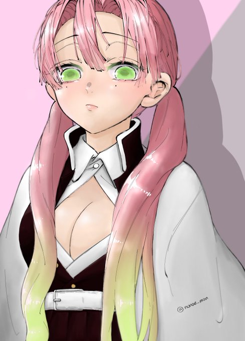 （ろひ)²さんがTwitterに投稿した甘露寺蜜璃(鬼滅の刃)のイラスト。