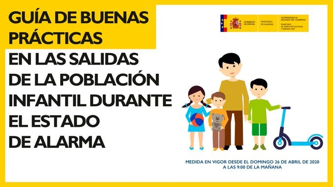 desdelamoncloa's tweet photo. 🔶Recuerda: a partir de mañana, los niños y niñas menores de 14 años podrán salir acompañados a jugar o pasear una hora máximo  

✅Sigue siempre las recomendaciones de prevención y seguridad de esta guía

Seamos RESPONSABLES ⤵️
https://t.co/yPq6tCCSoB

#EsteVirusLoParamosUnidos https://t.co/rhGekudGpz