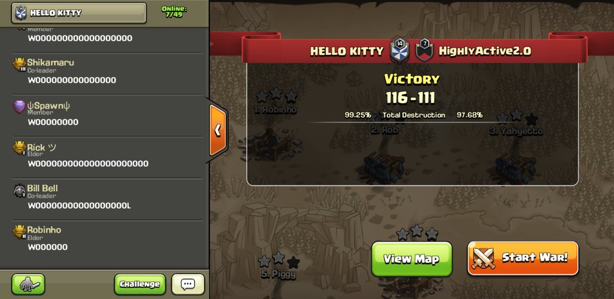 HelloKitty_CoC's tweet image. Tough war but we managed to get the win against a very solid @ActiveHighly clan. GG guys and best of luck. Shout out to @Time2Clash and @Suzie_Gaming for the great streams.
