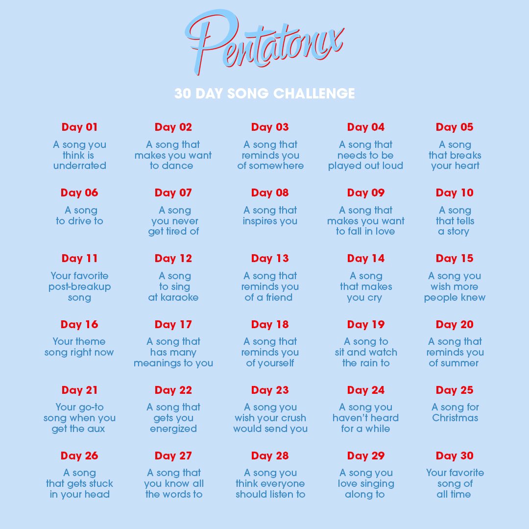 Pentatonix On Twitter 30 Day Song Challenge Ptx Edition Try