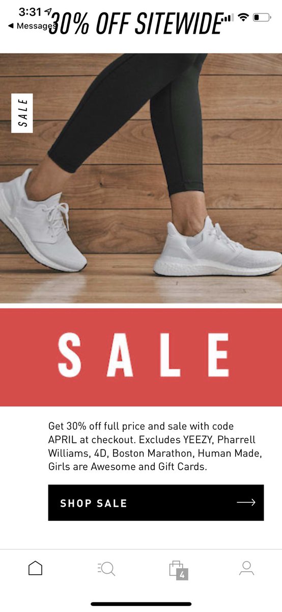 werdjs's tweet photo. @adidasUS why do u have a false advertising on your app.  The 30% off does not work on sale items. https://t.co/DOUwuqrUsA