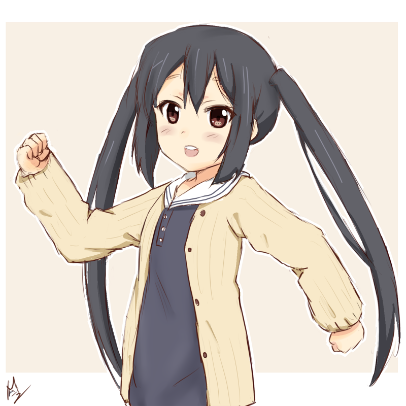 中野梓 「朝のお絵かき

あずにゃ～ん!

#けいおん 」|MA-2㌠のイラスト