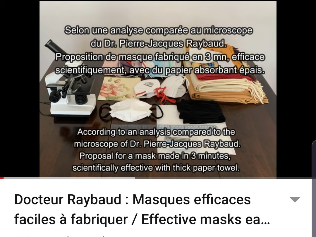 leclercjm's tweet photo. #Video #Covid_19 Par le Dr Pierre-Jacques #Raybaud, une démonstration étayée sur l'efficacité de chaque type de masque et de matériau et un précieux #tuto pour se les fabriquer. Ce médecin de ville apprécié milite depuis le début pour le port du #Masque.
https://t.co/AzBIwpFdCR https://t.co/EwQ2jafPd8