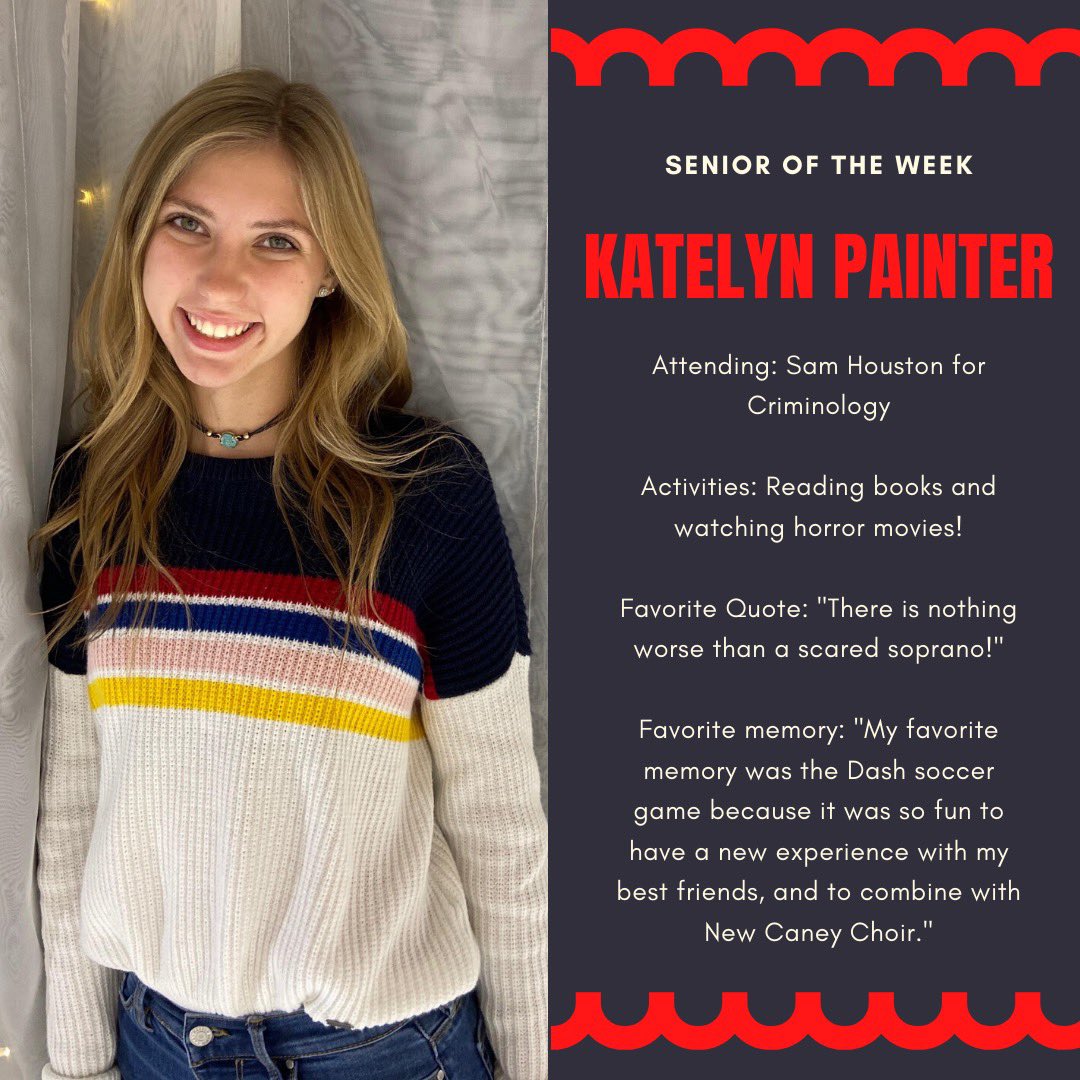 Happy Senior Saturday to the lovely Katelyn Painter! We are so proud of you!! <a href="/newcaneyisd/">New Caney ISD</a> <a href="/PorterSingers/">Porter HS Choir</a> <a href="/PorterSpartans/">Porter HS</a> #seniors2020 #choir