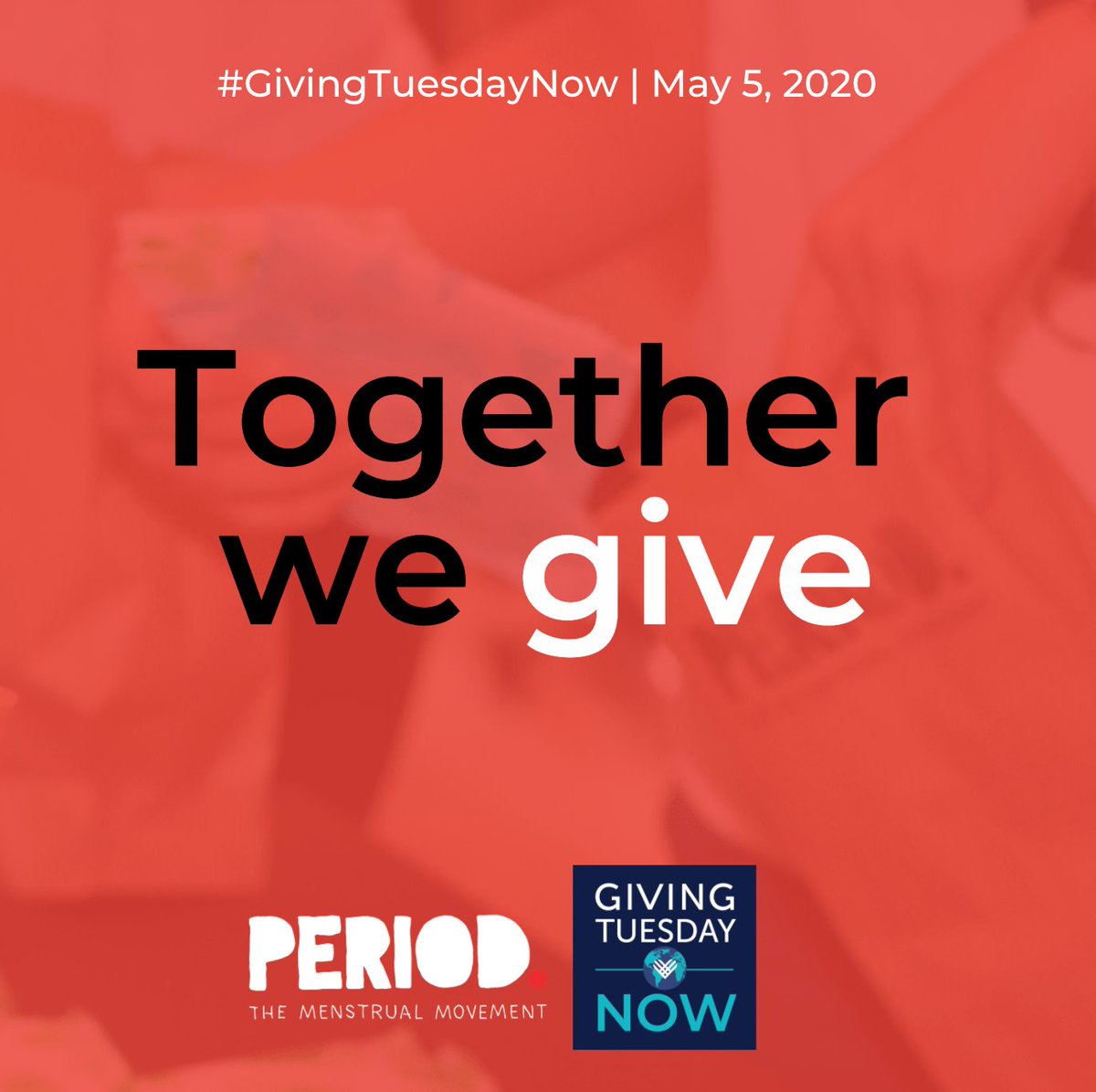periodmovement's tweet photo. Together we give🤝❤️
As #GivingTuesdayNow approaches, PERIOD is excited to share how we can all participate in giving back to our communities. Stay tuned for updates on how to get involved and get ready for #GivingTuesdayNow on May 5📱👀 @GivingTuesday https://t.co/lxPj3O2Ral