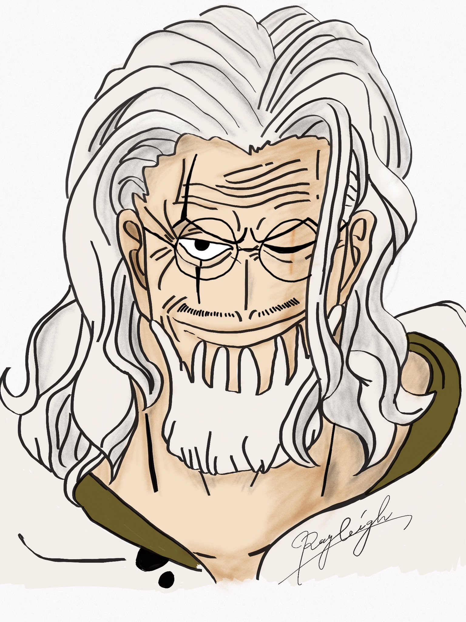 文稀 ラストランプ おはようございます 全てレイリーです 1枚目 描いたやつ 2枚目 なんか雰囲気醸したくて加工 3枚目 覇王色の覇気出してそう 4枚目 我が家の犬です 暇人の本気 Onepiece シルバースレイリー 冥王レイリー T