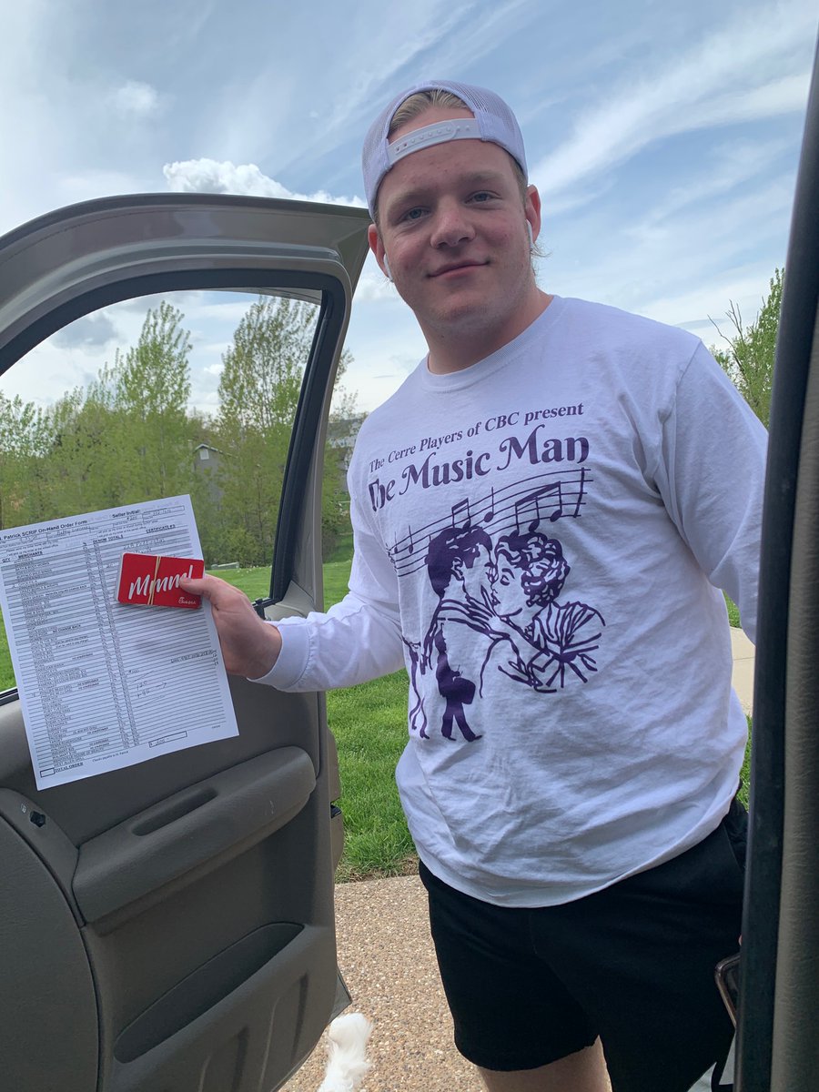 ChristineSchant's tweet photo. CBC Junior, Garrett Schantz, delivering parish script cards to the quarantine parishioners.
#workingforgod
#leader
#heartofgold https://t.co/72Kqs5gBKs