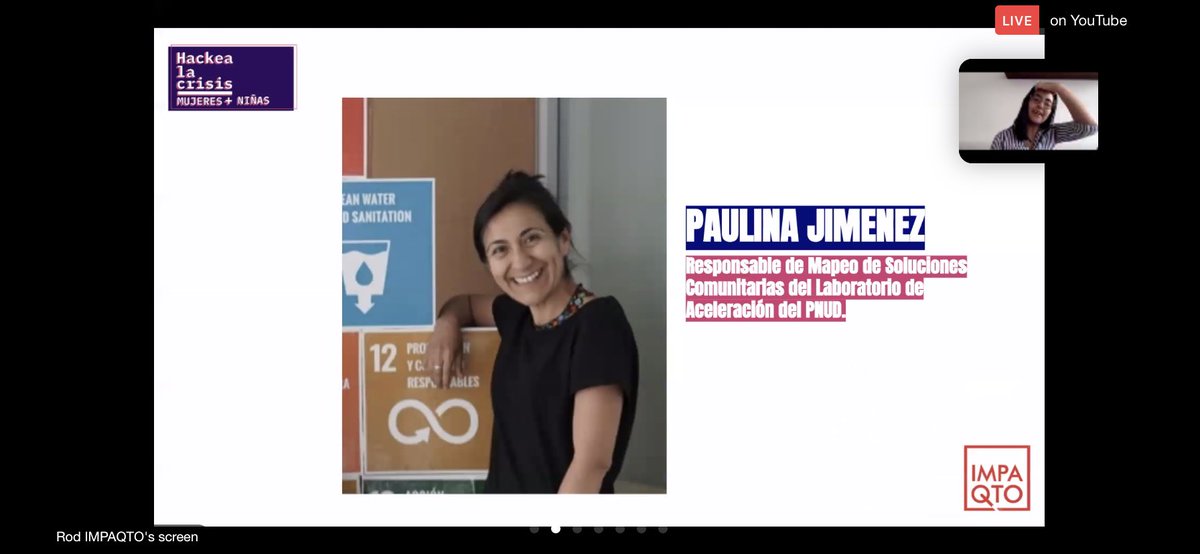magabrielaayala's tweet image. Hoy en #HackeaLaCrisis, @Paulina_lab_ecu de @PNUDEcuador habló sobre el impacto multidimensional que tiene el #Covid19Ec sobre las #mujeres y #niñas en el ámbito de salud, violencia &amp;amp; cuidados. @IMPAQTOec