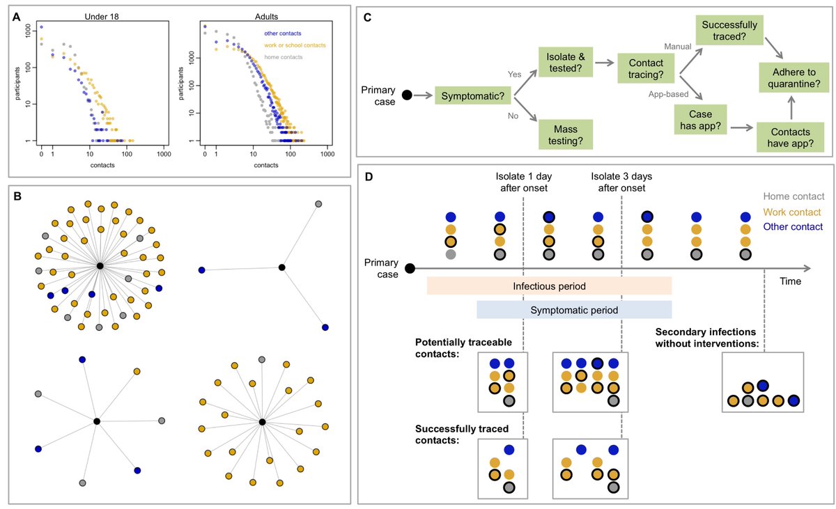 Our new preliminary analysis looks at the potential impact of various isolation, contact tracing, testing, and physical distancing measures on COVID-19, using social interaction data from over 40,000 people in the UK cmmid.github.io/topics/covid19… 1/