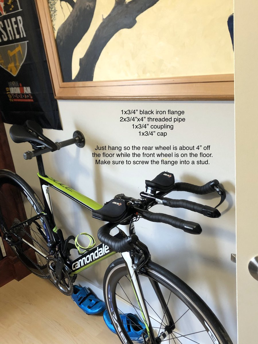 dpaton01's tweet photo. The $10 Bike rack with details. #zwift #paincave #IRONMANVR4 #triathlon #bikelife https://t.co/yYqqUauVrQ