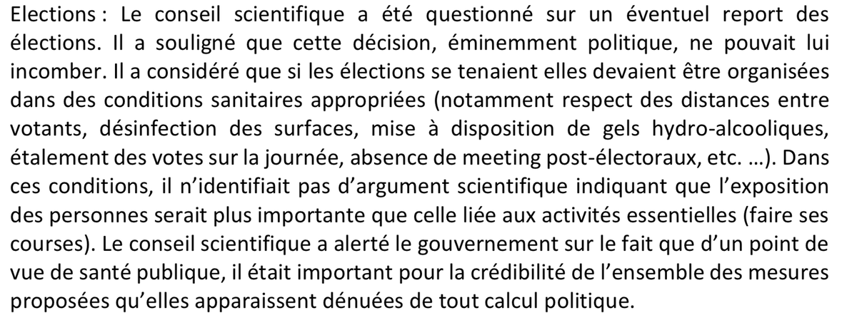 A propos de cette réouverture précoce des écoles, le Conseil scientifique prend ses distances en parlant de décision qui n'est pas scientifique, mais "politique". Comme il l'avait fait pour le maintien du 1er tour des municipales le 12 mars dernier...