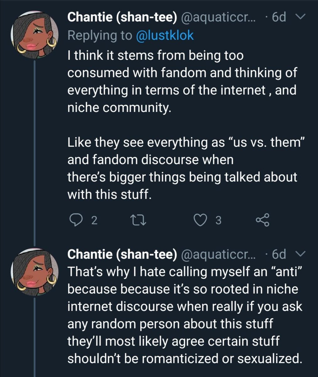 This is the funniest shit I’ve ever seen like our entire position is ‘it’s not that deep this is a fucking nerd hobby stop literally threatening to murder ppl over cartoons’ and WE’RE the ones that are ‘too online’???