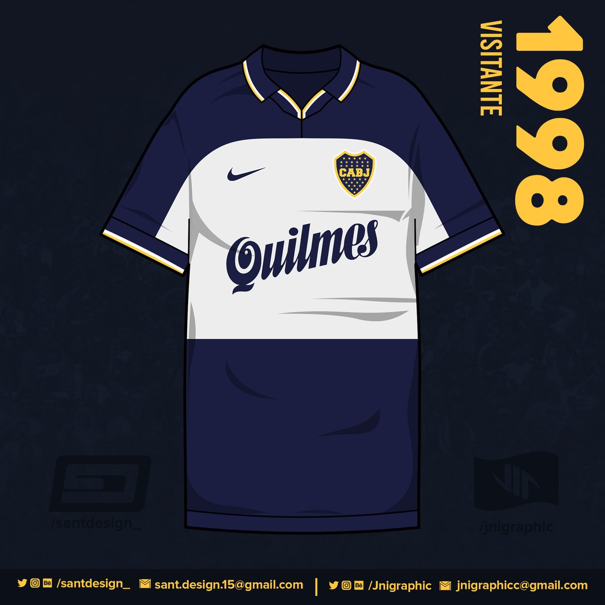1998: Nuevos modelos en el club; con estos Boca gana el Apertura 98 y el Clausura 99.1999: Para la Copa Mercosur de este año, Nike presenta un modelo igual al de 1998 pero de color amarillo.