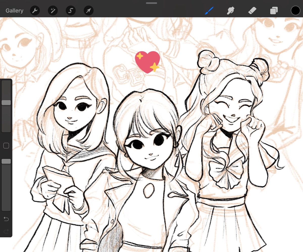 chiiinken's tweet photo. Really wanted to finish this today but animal crossing.. so heres a jline wip of ot9 piece 👀 
#wip #4YearsWithCheerUp #TWICE #트와이스 #twicefanart https://t.co/DMKeYcnZWW