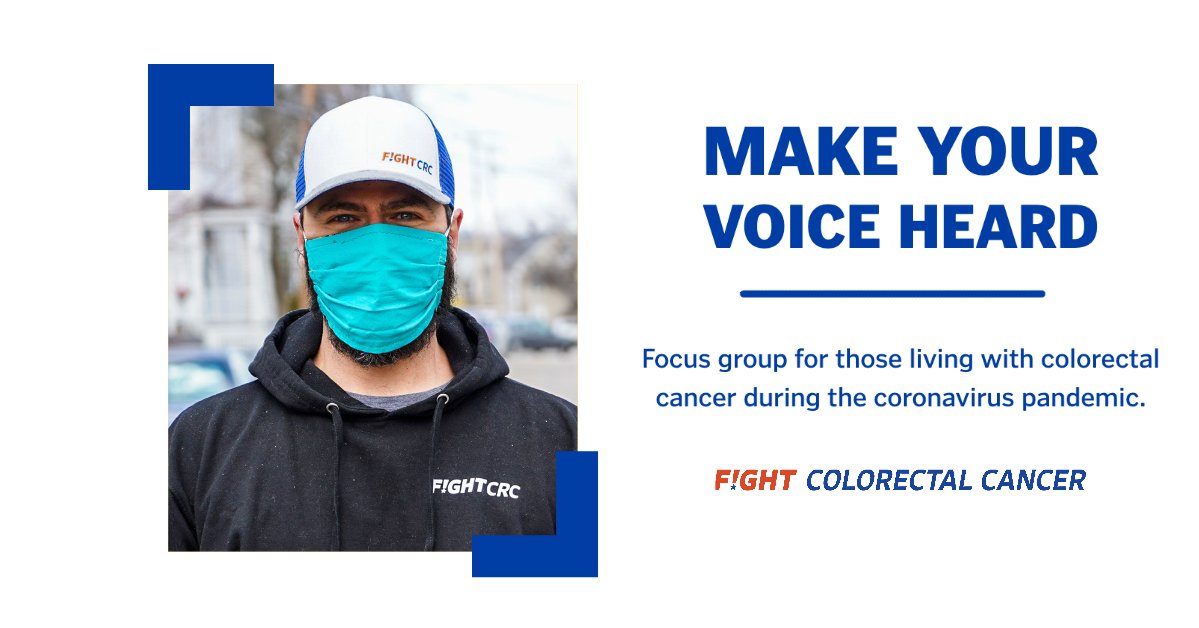 FightCRC's tweet image. We want to hear from you. If you are a #ColorectalCancer patient on active or maintenance therapy, join us for a 1-hour discussion with our team &amp;amp; other patients! You’ll receive a $10 Amazon gift card! Two dates offered below!
1) buff.ly/2VNQ7bB
2) buff.ly/3cAoTvW