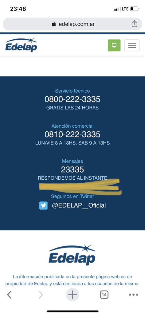 memirocca's tweet photo. @EDELAP__Oficial podrán informar qué pasa con el servicio? Ya que pese a su leyenda “respondemos al instante” que pregonan en su página no tengo respuesta. Gracias https://t.co/ve8bow8eSX